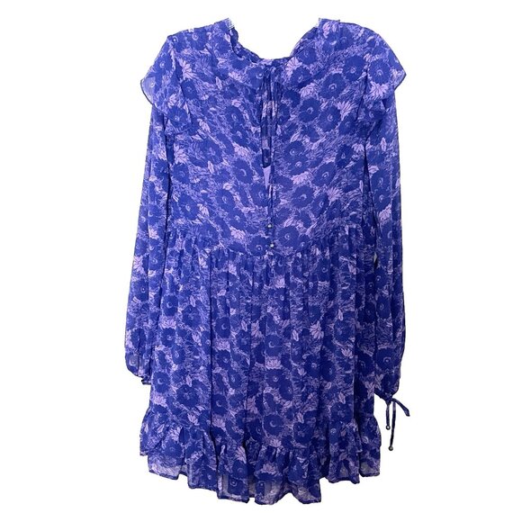 Free People These Dreams Babydoll Swing Mini Dress Large Floral NWT Boho Floral - Picture 3 of 16